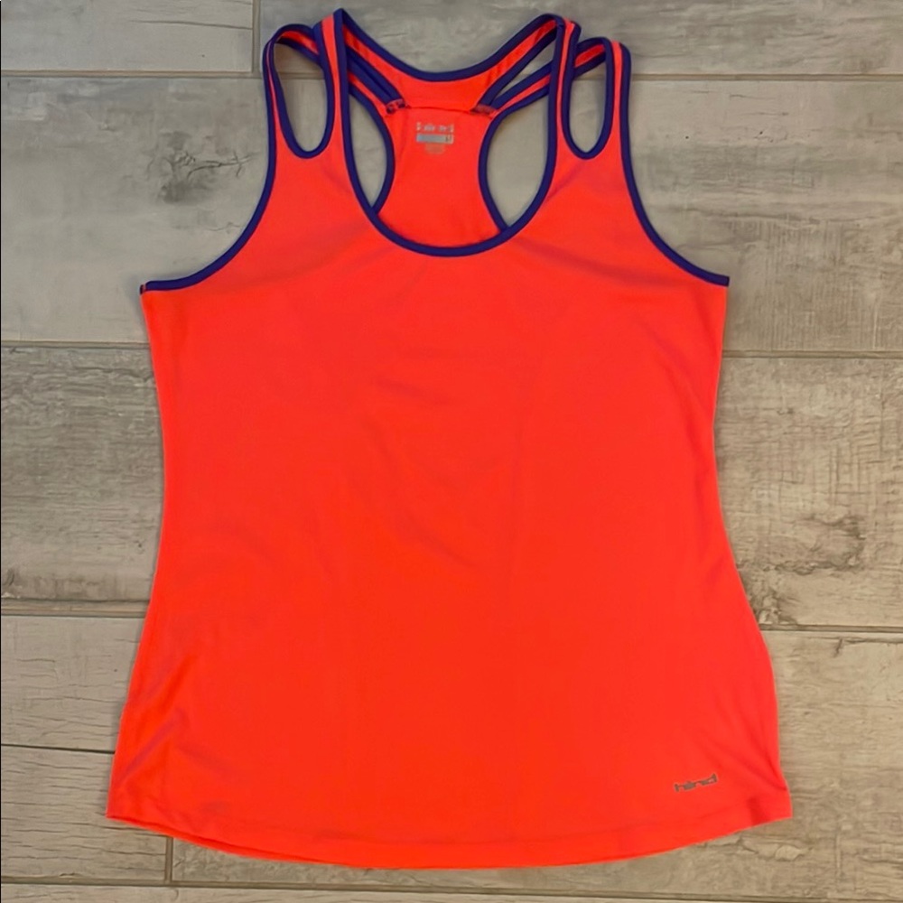 Hind Women's Neon Orange With Purple Detail Tank Top